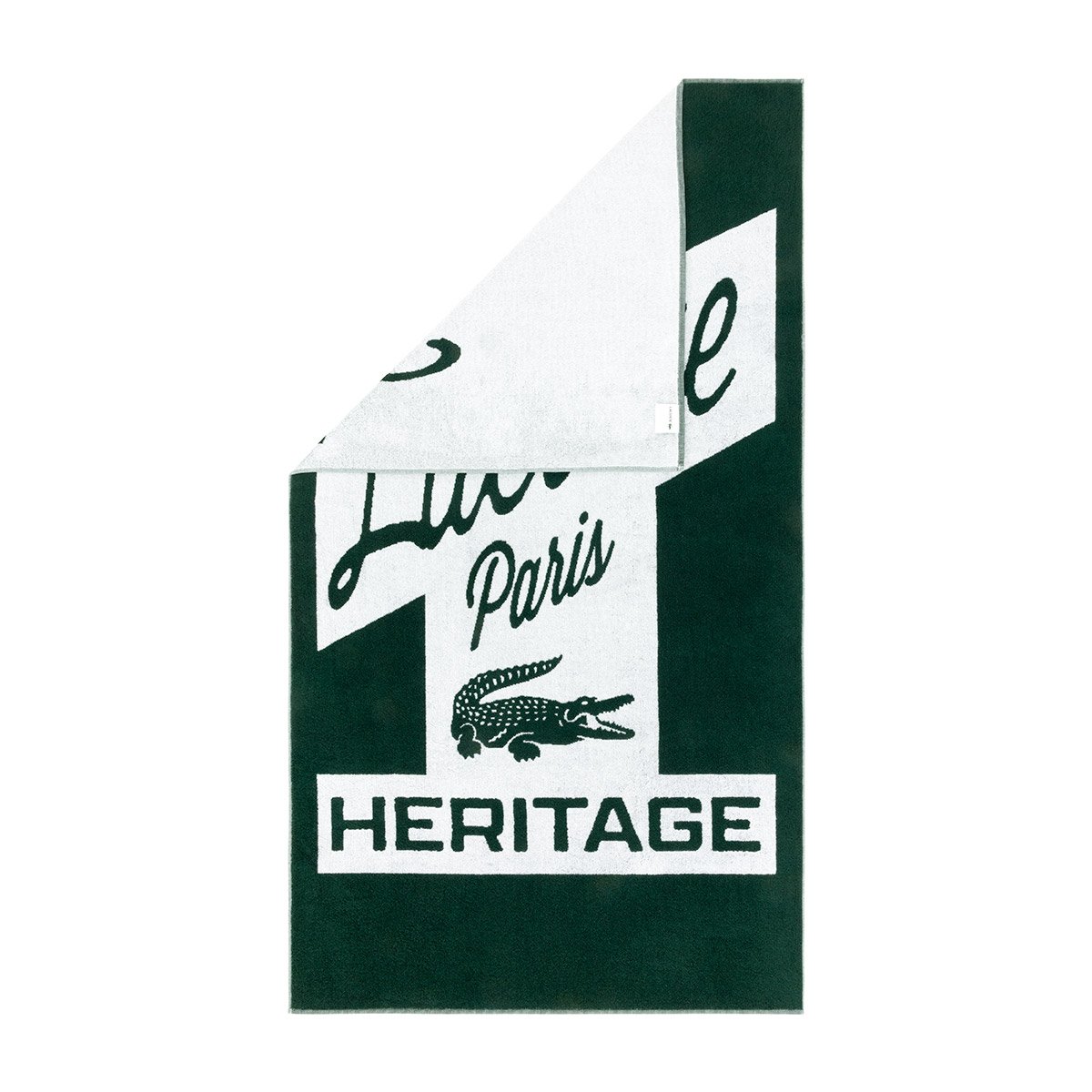 Serviette de plage en coton, L RÉTRO vert, LACOSTE HOME