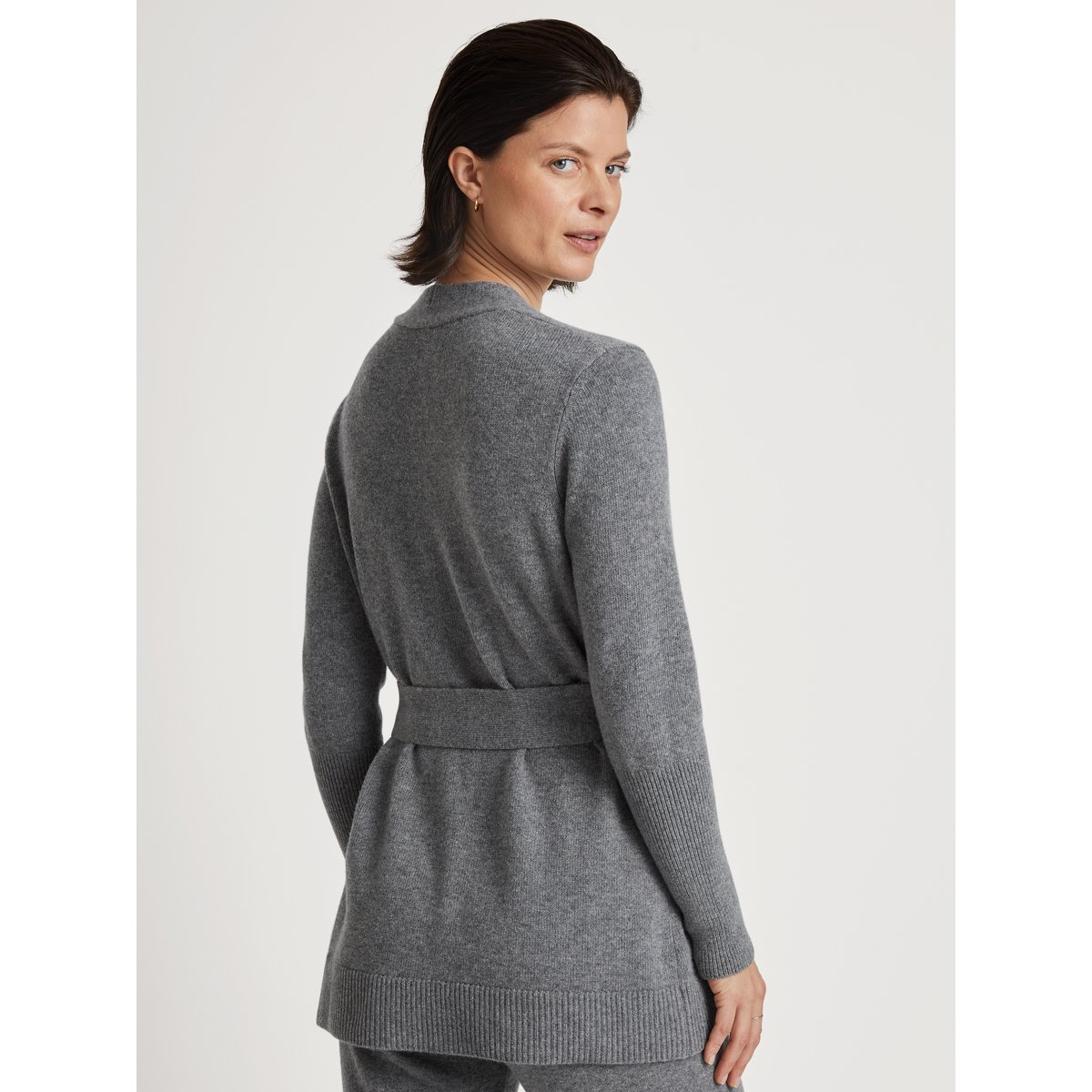 Veste tricotée en laine vierge manches longues Laine THE COSY COLLECTION cosy grey melé, CALIDA