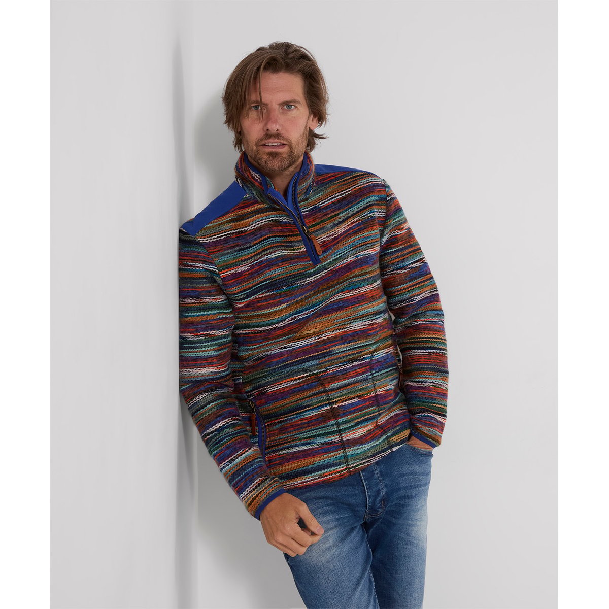 Fabuleux Sweat Col Cheminée à Rayures Flash multicolore, JOE BROWNS