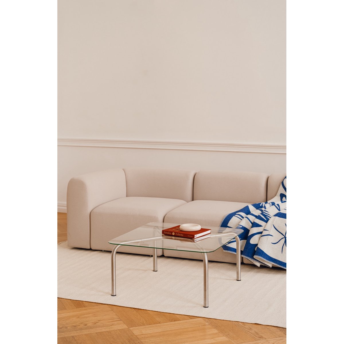 Table basse en acier brossé avec plateau en verre UKU acier &verre, NOO.MA