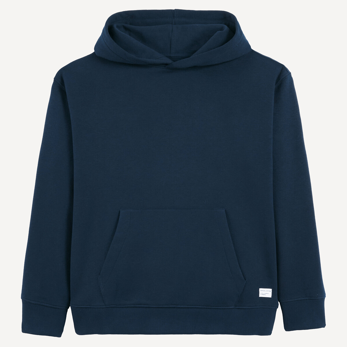 Sweat com capuz, em moletão marinho, LA REDOUTE COLLECTIONS