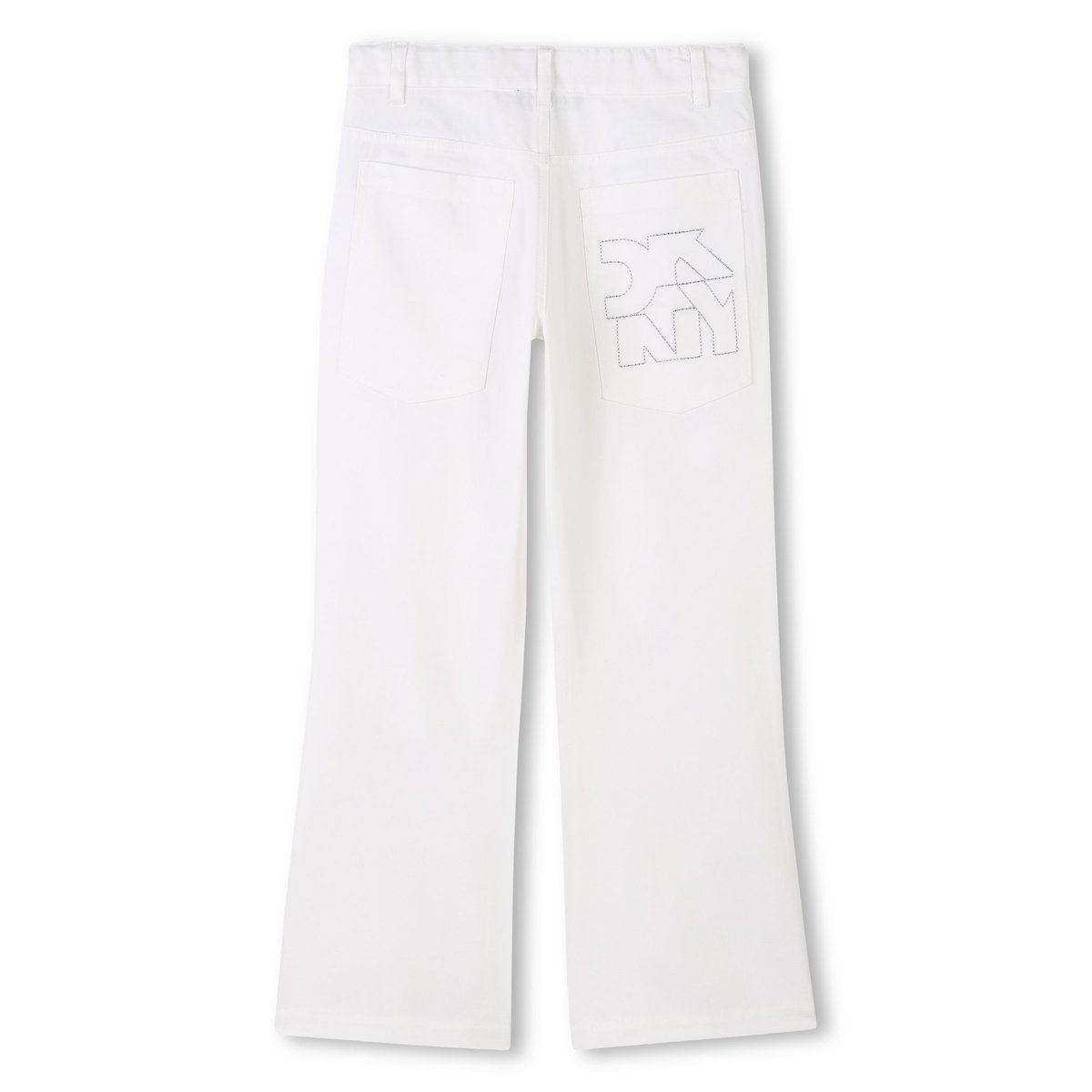 Pantalons en coton et lin blanc, DKNY