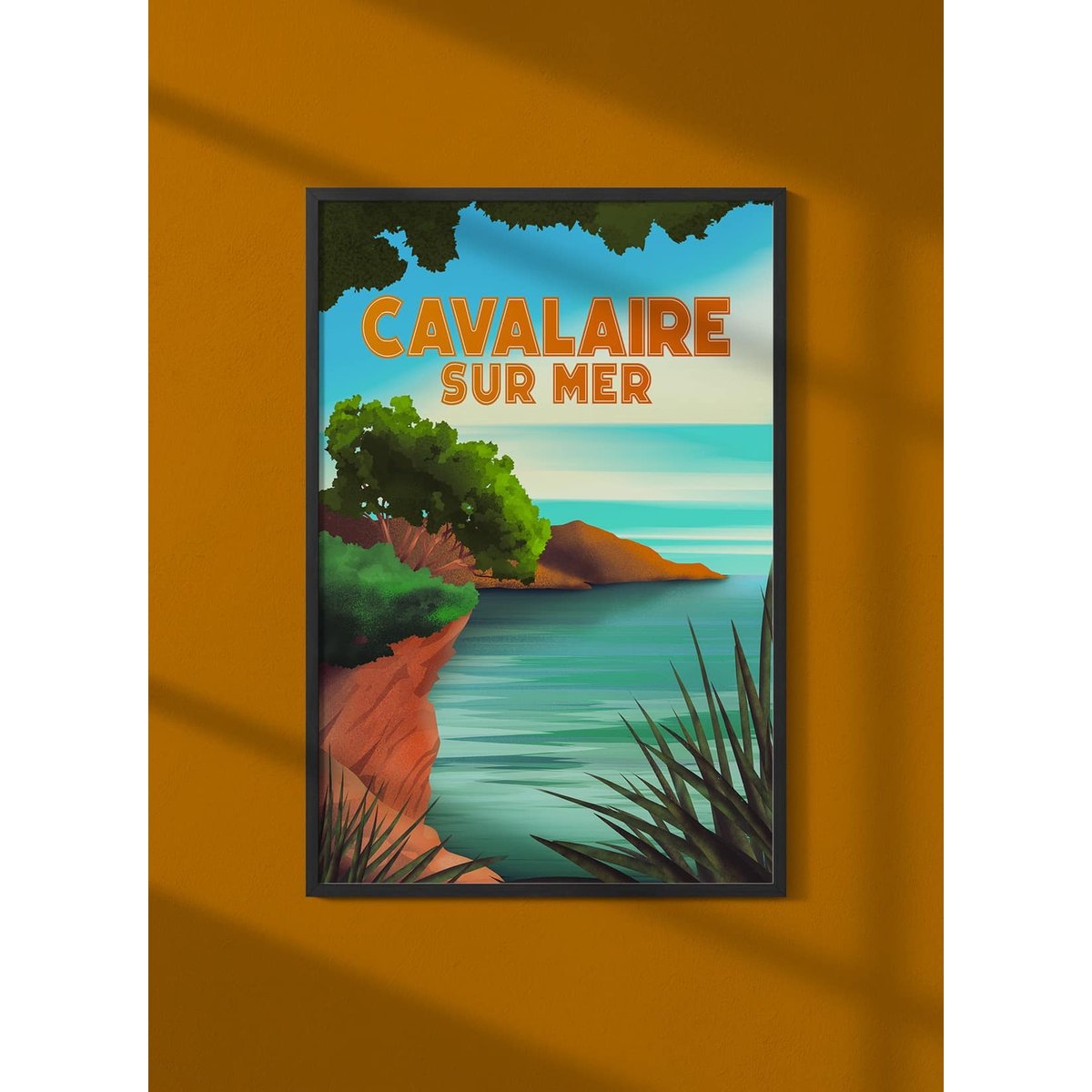 Affiche ville Cavalaire-sur-Mer blanc, L'AFFICHERIE