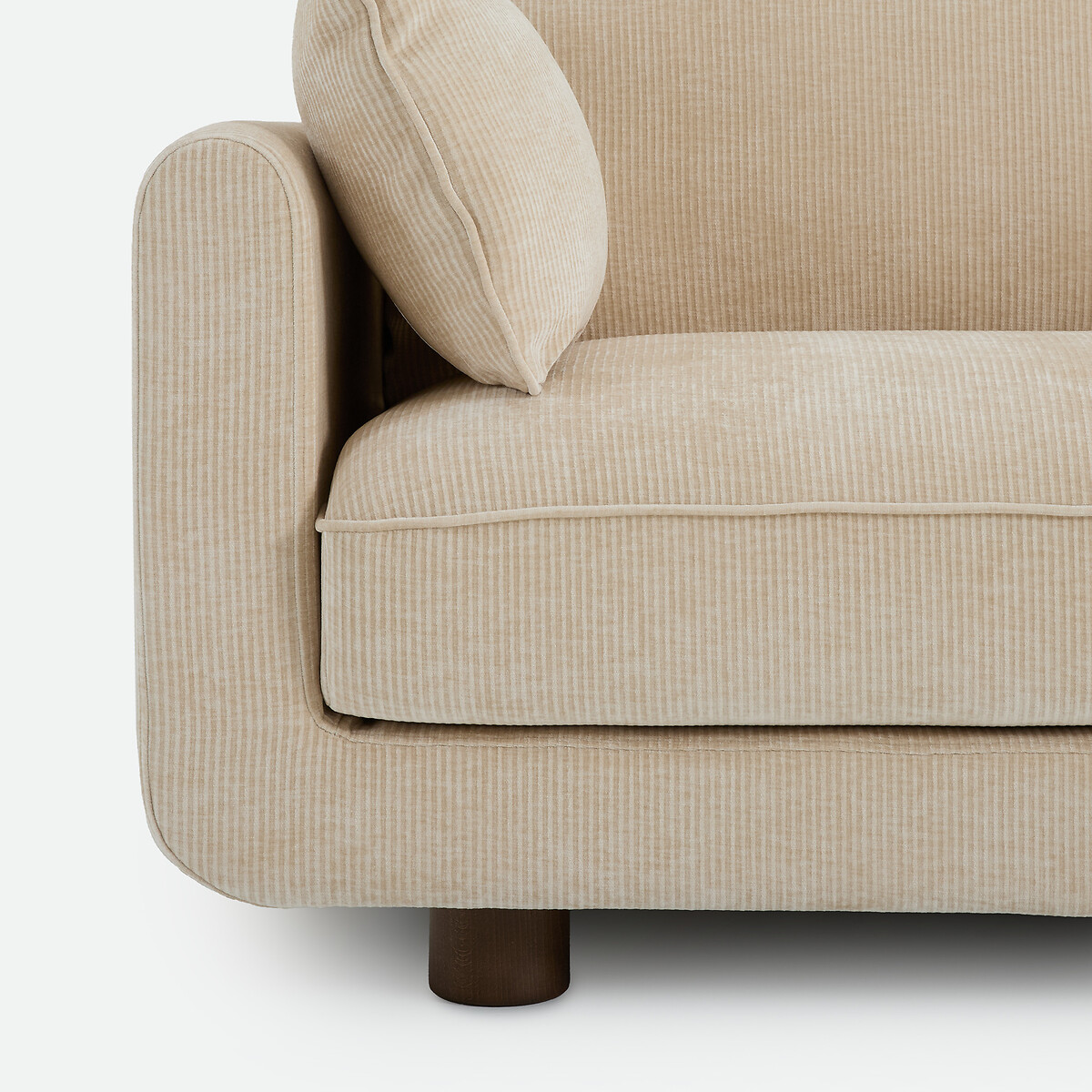 Canapé droit 2, 3, 4 ou 5 places, en velours côtelé gaufré, EMILIO beige, LA REDOUTE INTERIEURS