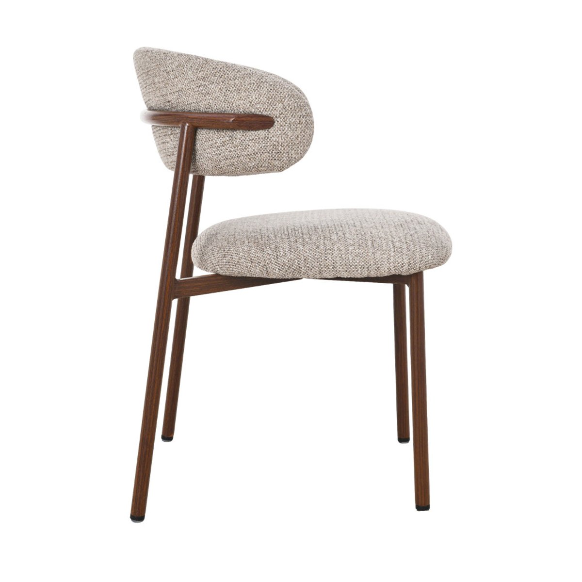 Lot de 2 chaises en tissu pieds effet bois foncé- ARIA beige chiné, DRAWER