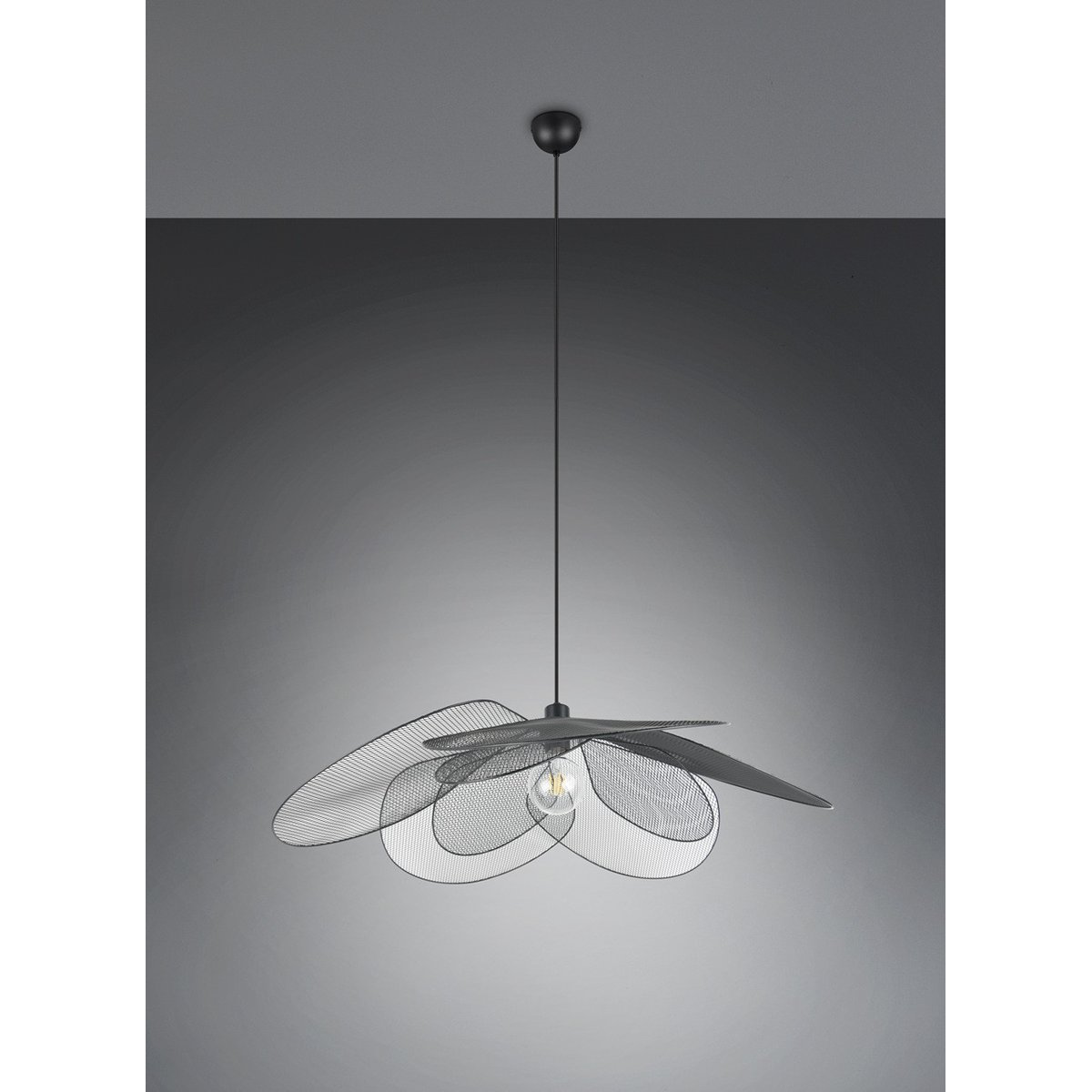 Suspension en métal bohème, D.87 , FLEURE noir, TRIO