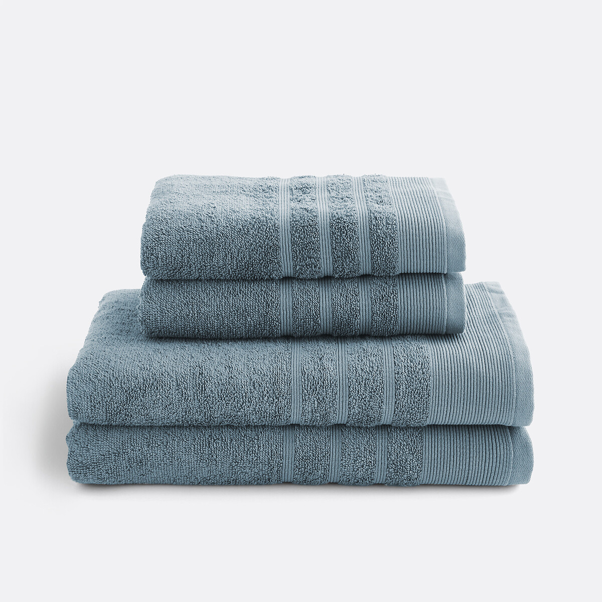Lot de 4 pièces en éponge 600 g, ZAVARA bleu grisé, LA REDOUTE INTERIEURS