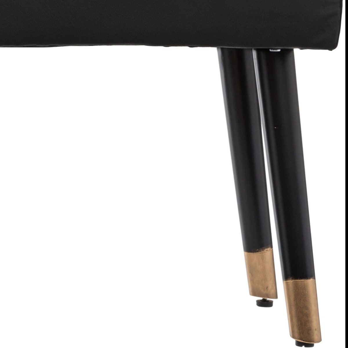 Banquette en velours piètement hévéa finition laiton SALOME noir, ATMOSPHERA