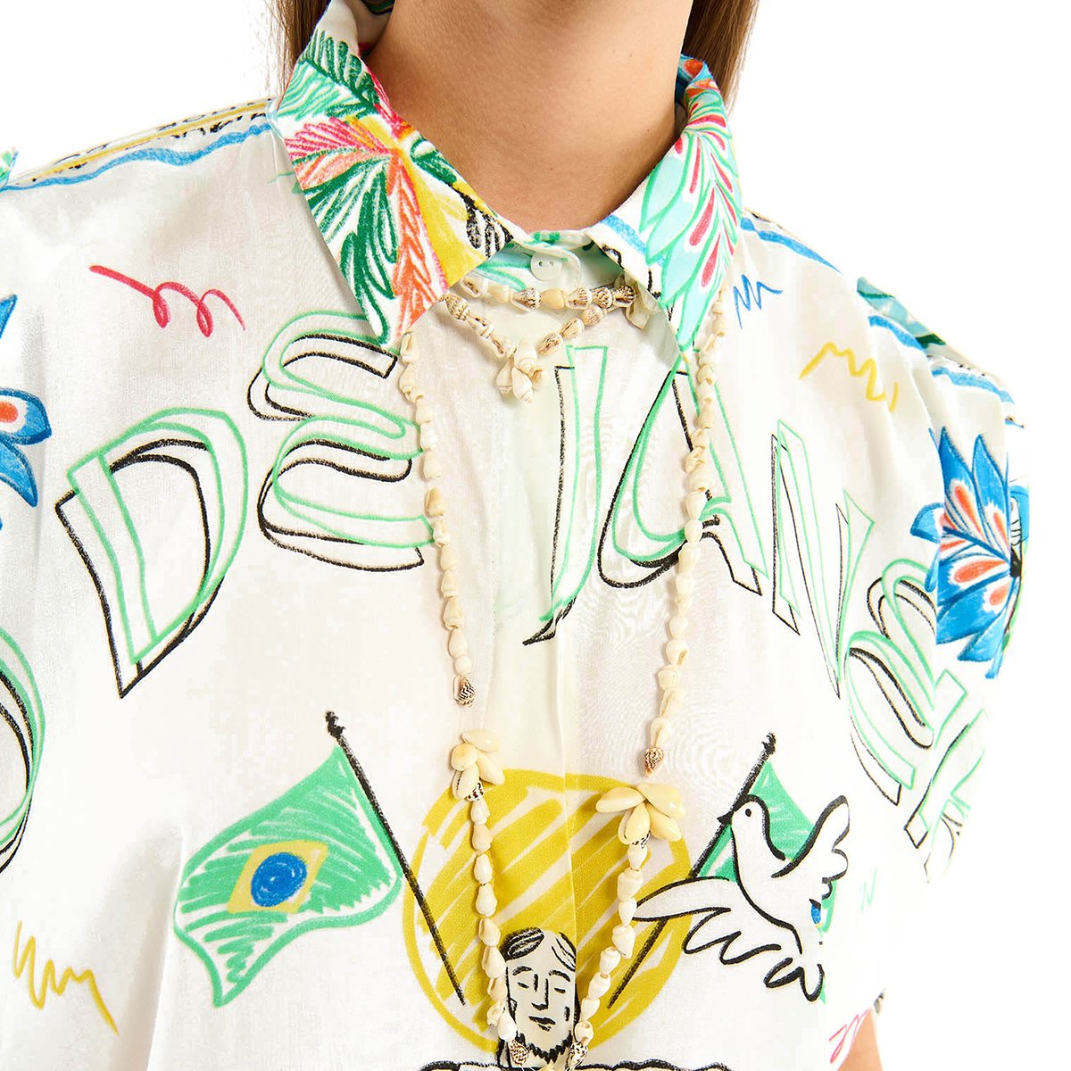 Robe à motifs colorés KEINA blanc, WILD