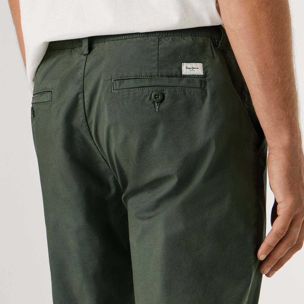Pantalon Chino Coupe Slim vert olive, PEPE JEANS