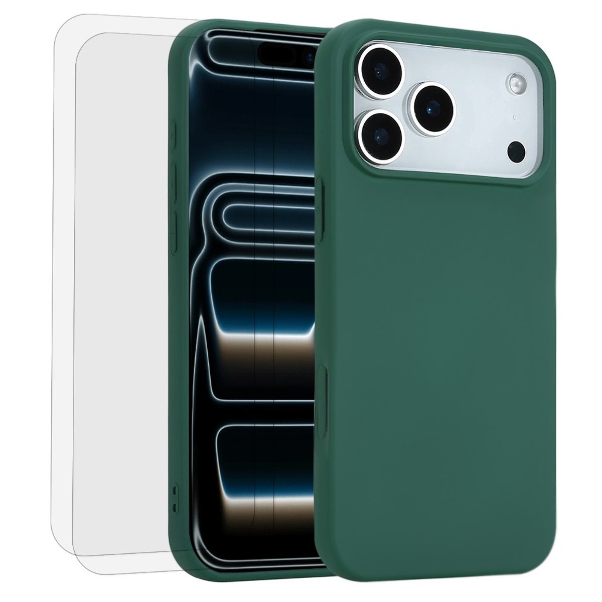 Coque iPhone 17 Pro Max antichoc + 2 vitres vert, EVETANE
