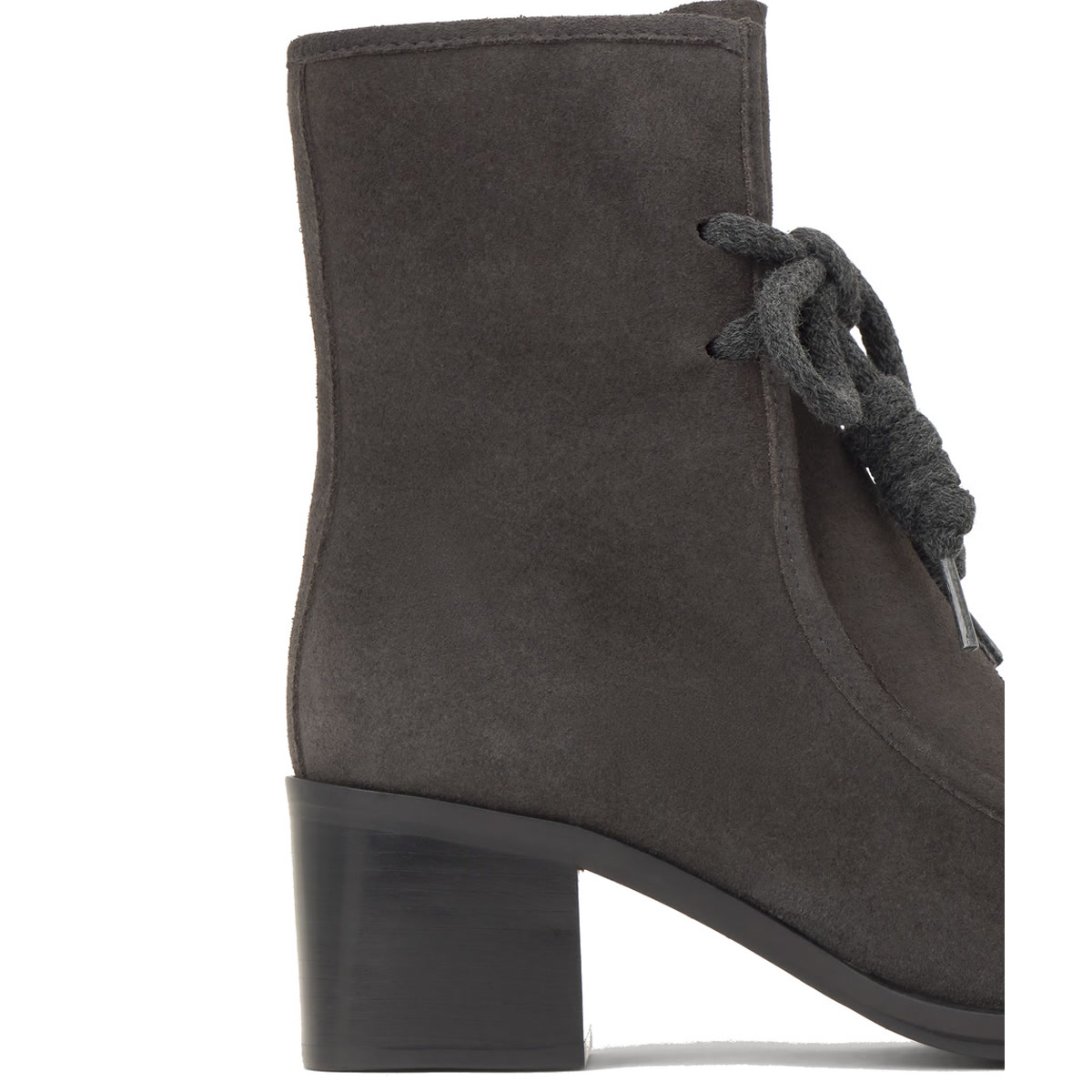 Bottines à talon bloc à lacets en cuir NARNIA gunmetal, CASTANER