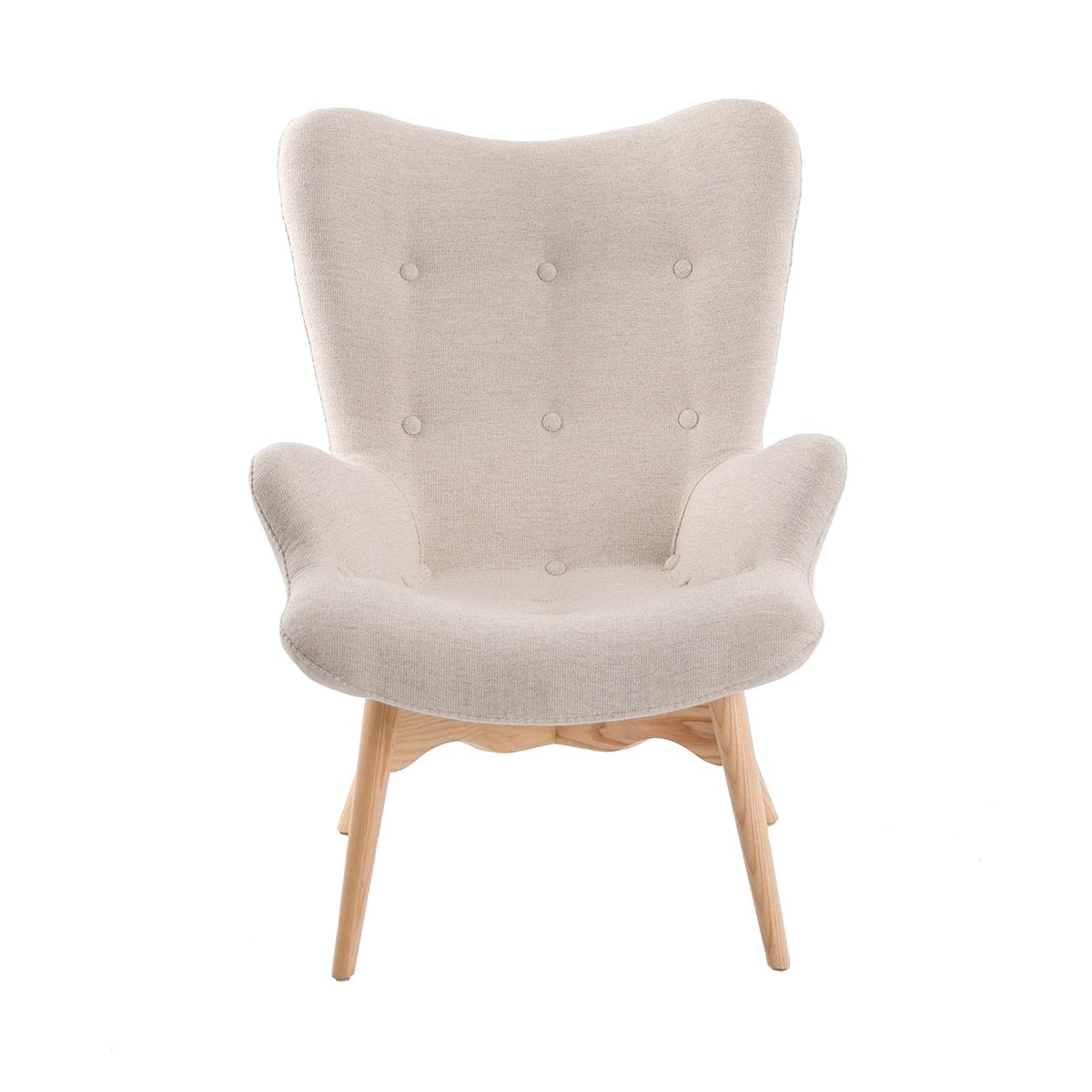 Fauteuil en tissu beige beige | ash, ANGEL CERDA