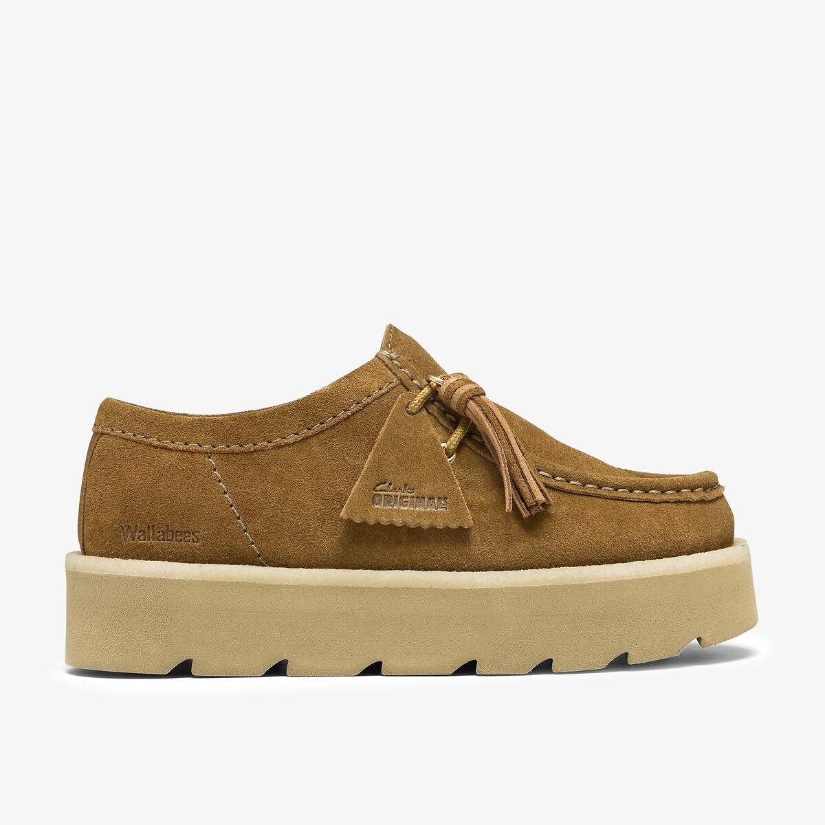 Chaussures en cuir suède, semelle plateforme, MEARE WALLA marron, CLARKS