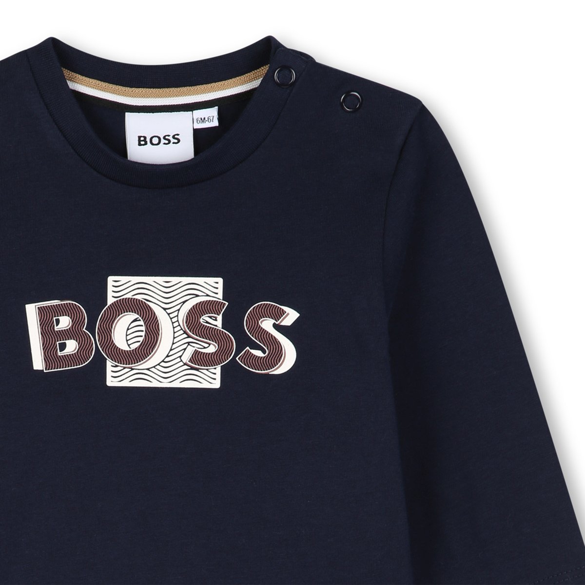 Tee-shirt manches longues bleu cargo, BOSS KIDSWEAR