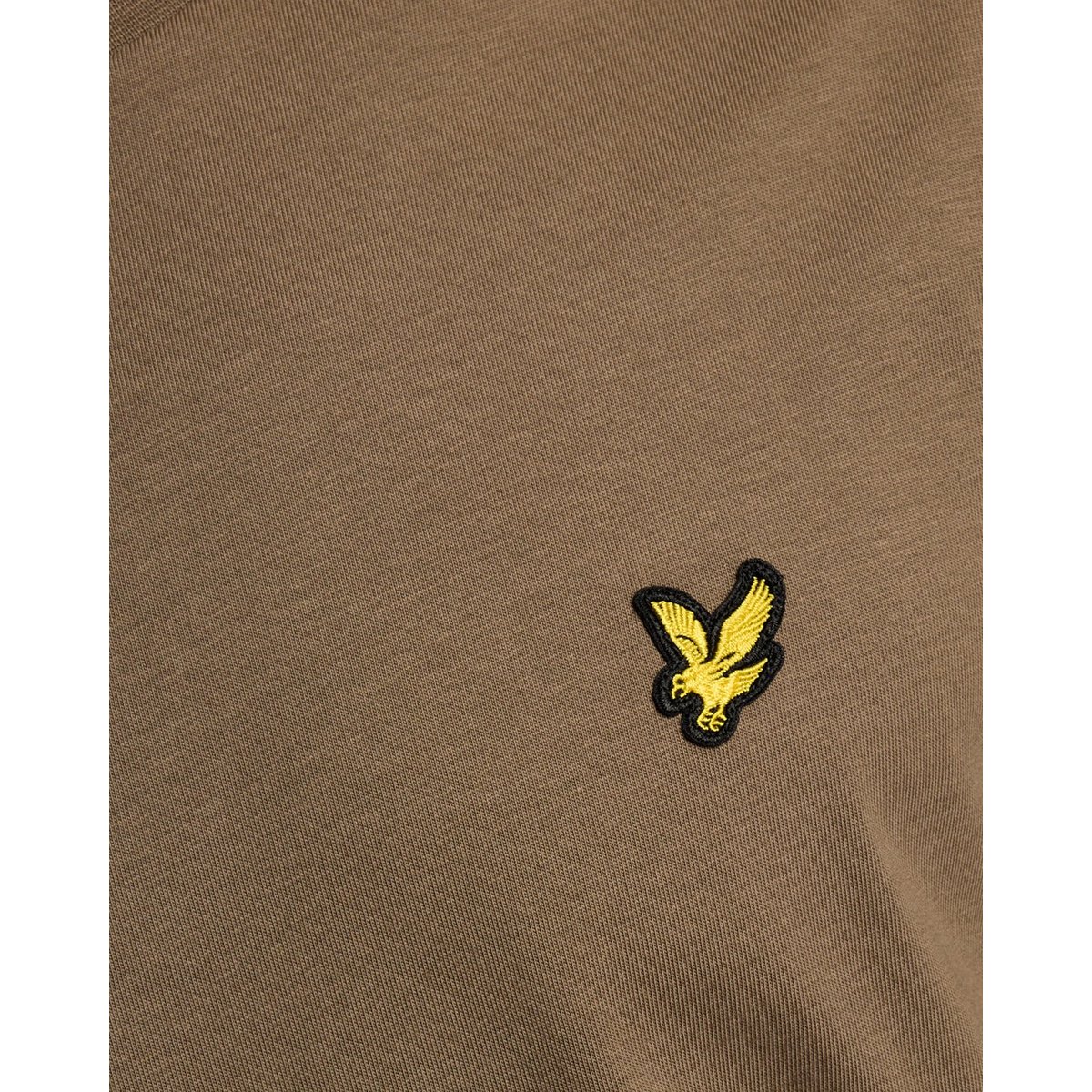 T-shirt en coton col rond vert kaki cendré, LYLE & SCOTT