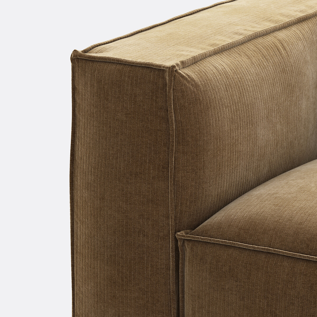 Divano modulare, 2 posti, in velluto a coste vintage, SEVEN bronzo, LA REDOUTE INTERIEURS