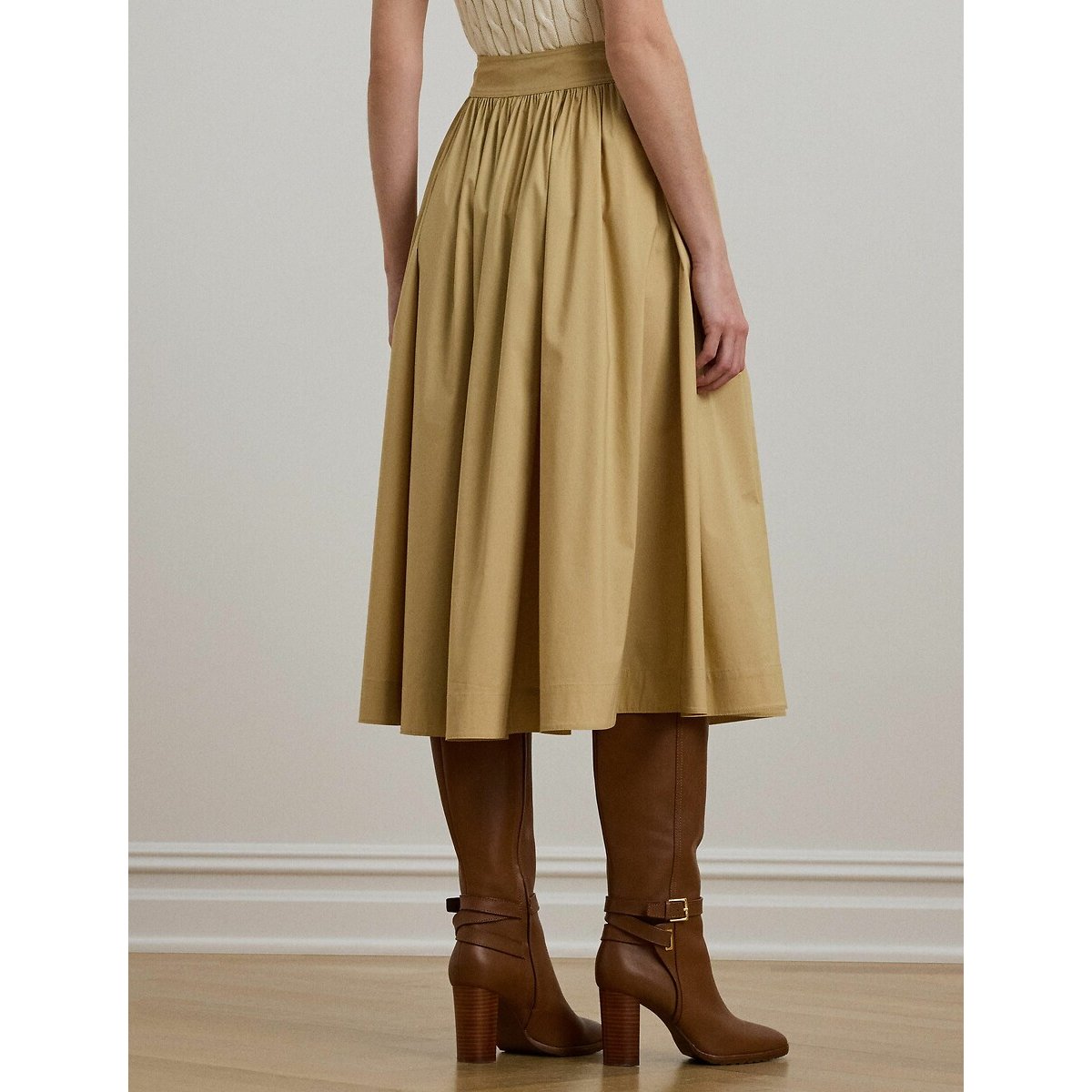 Pleated Midi Skirt sand, LAUREN RALPH LAUREN