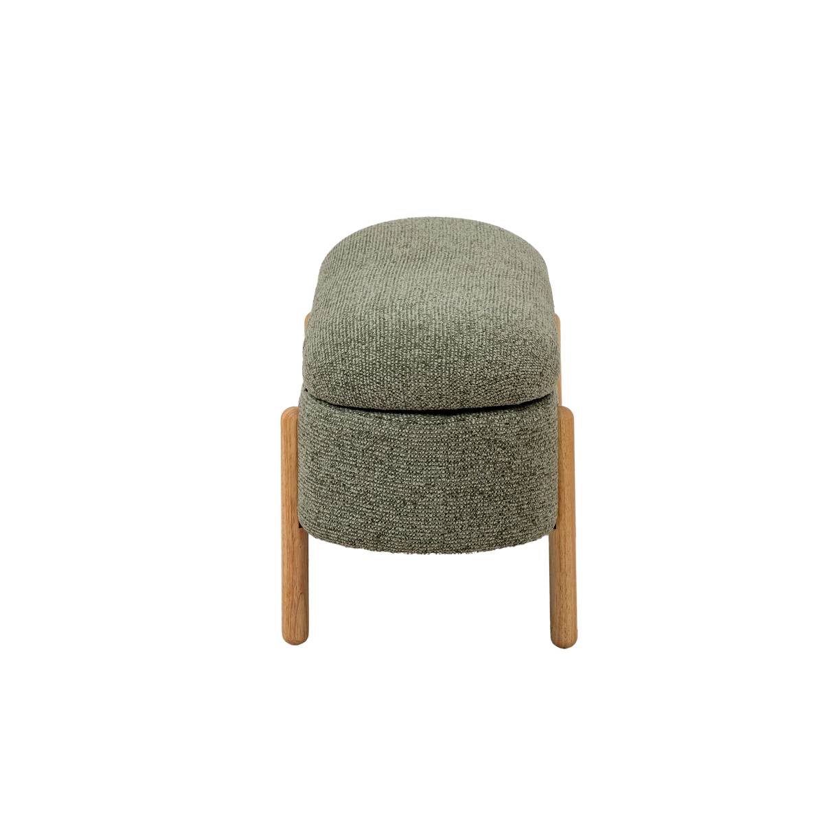 Banc en tissu bouclette NÉRIO vert, MADE IN MEUBLES