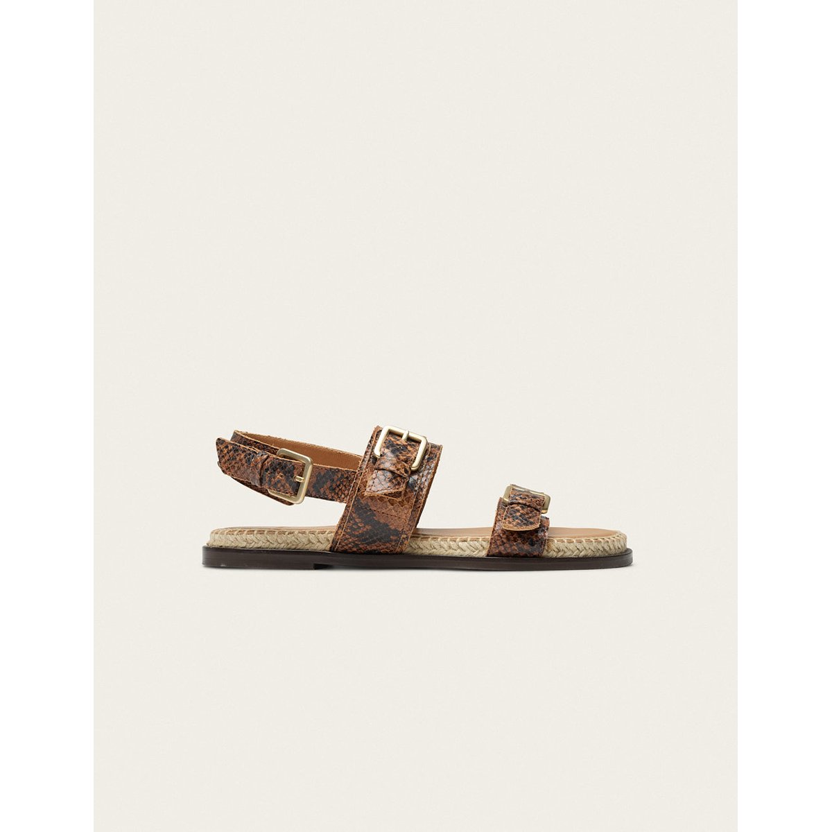 Espadrilles LOZI cuir python marron, ODAJE