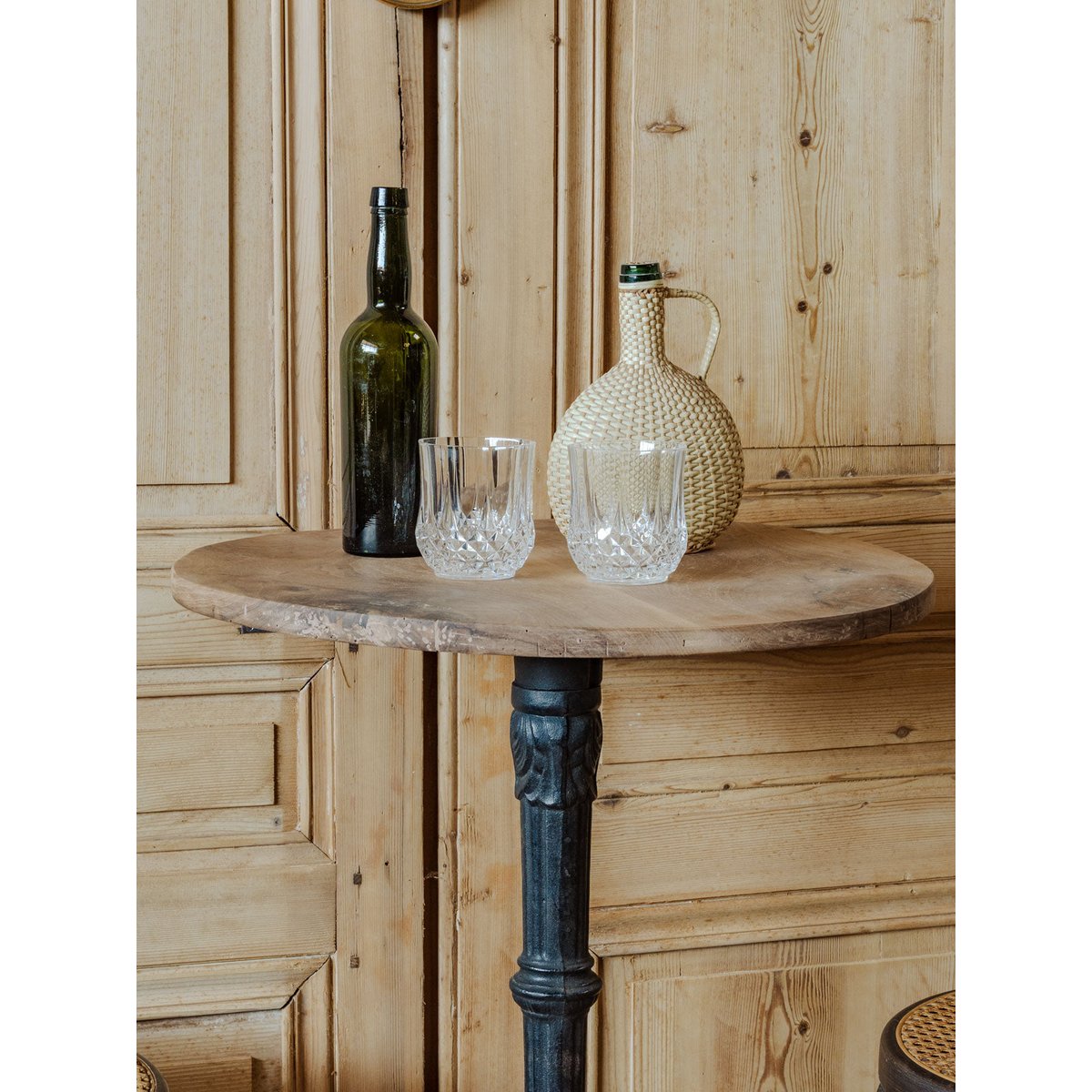 Table à manger bistro en bois Denise N°1172 - Bon état noir, DEBONGOUT