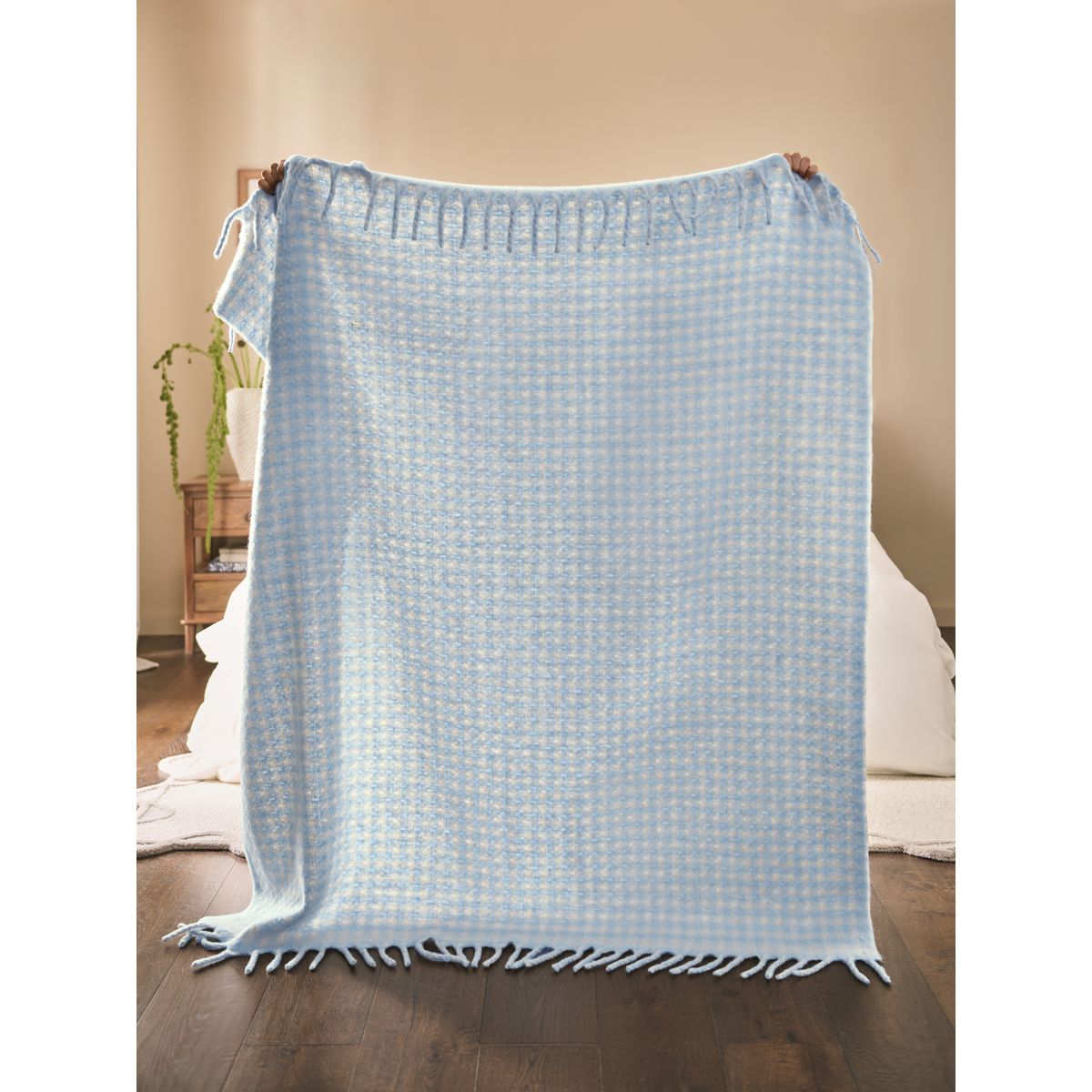Jeté de lit confortable à motif vichy bleu, NEXT