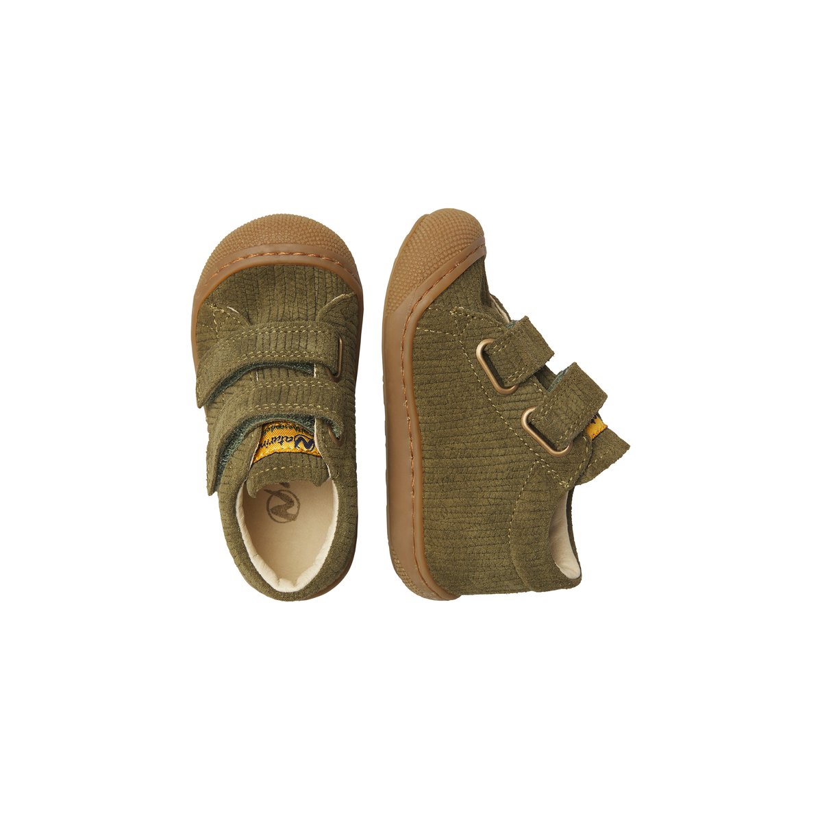 Chaussures premiers pas en suède COCOON VL kaki-marron, NATURINO