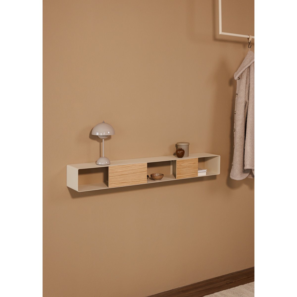 Console murale SION beige cashew / bois de chêne, METALLBUDE
