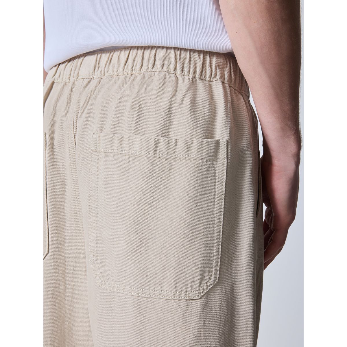 Pantalon de jogging élastique en lin mélangé blanc écru, NEXT