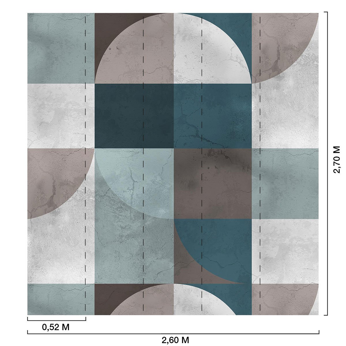 Papier peint graphique bleu sky intissé, HEXOA