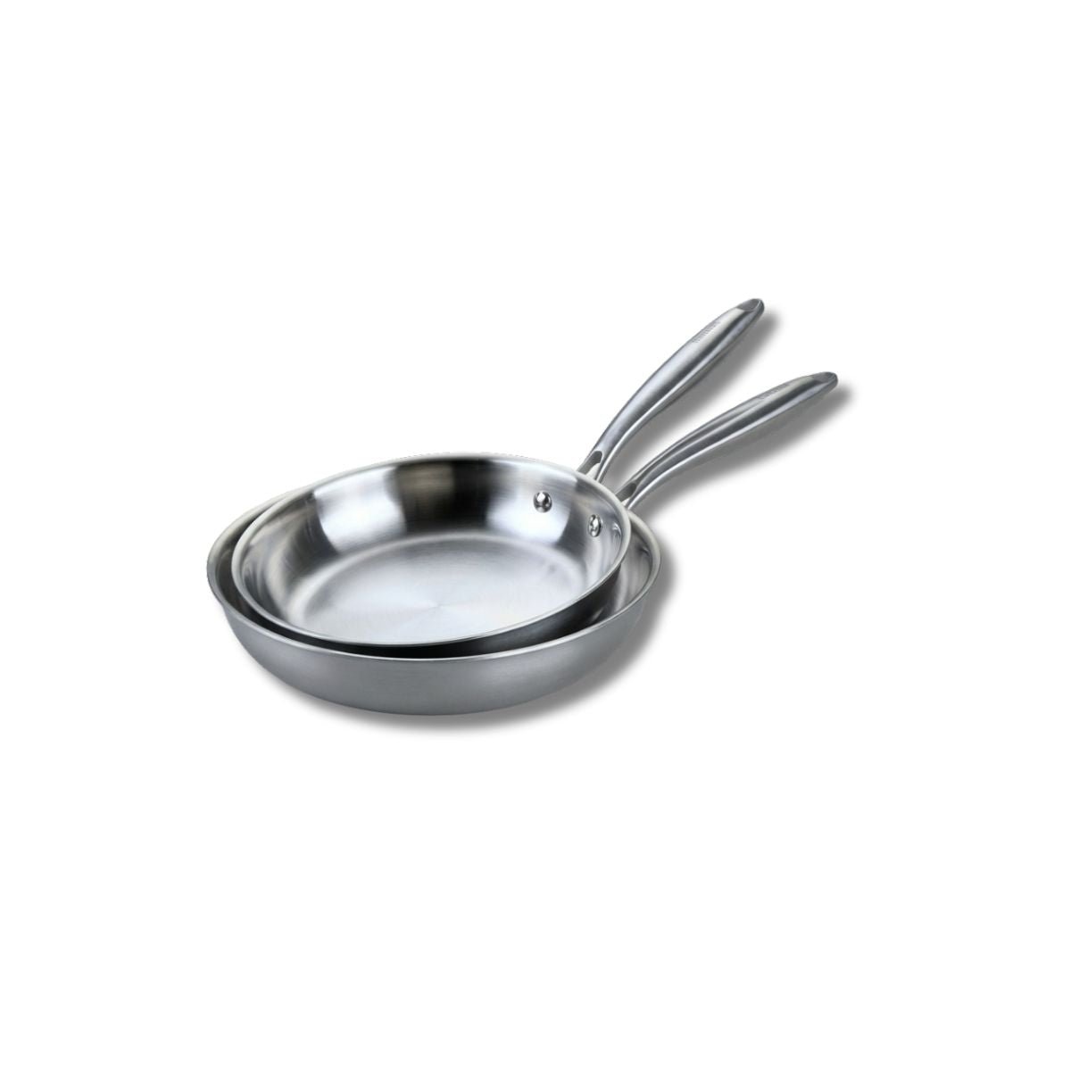 Lot de 2 poêles de cuisson 20/24 cm en inox sans PFAS VITA3 gris, FACKELMANN