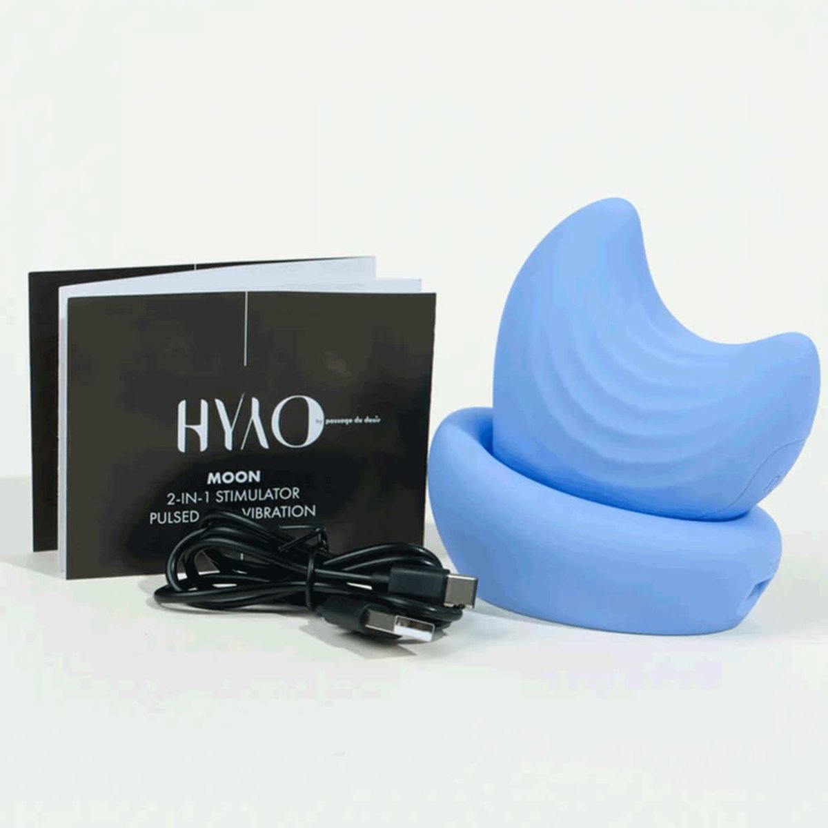 Stimulateur Clitoridien Moon 2-en-1 bleu, HYYO