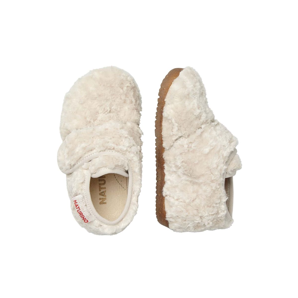 Pantoufles en fausse fourrure HOME beige, NATURINO
