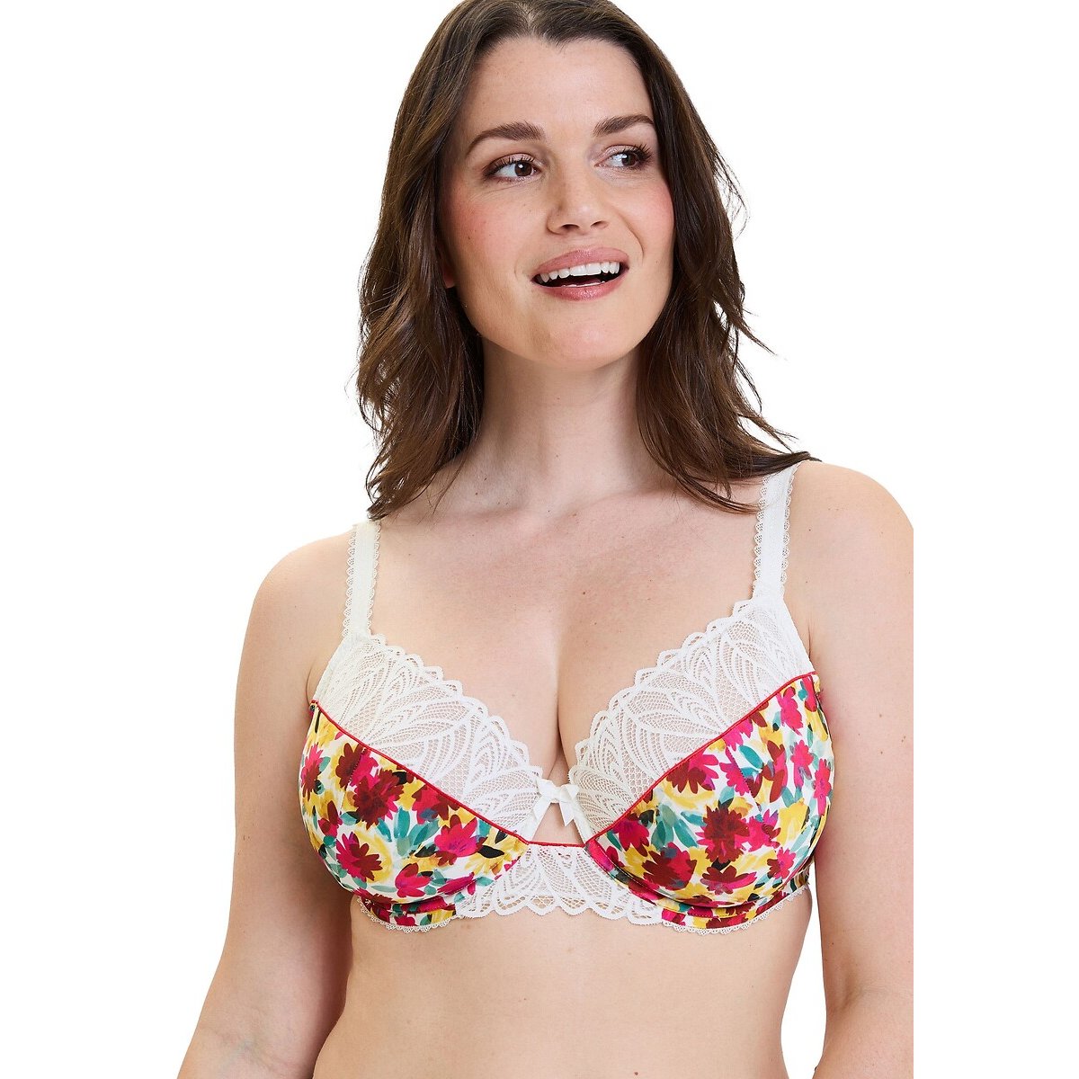Reggiseno classico con ferretto CELIA fiori rossi/gialli, SANS COMPLEXE