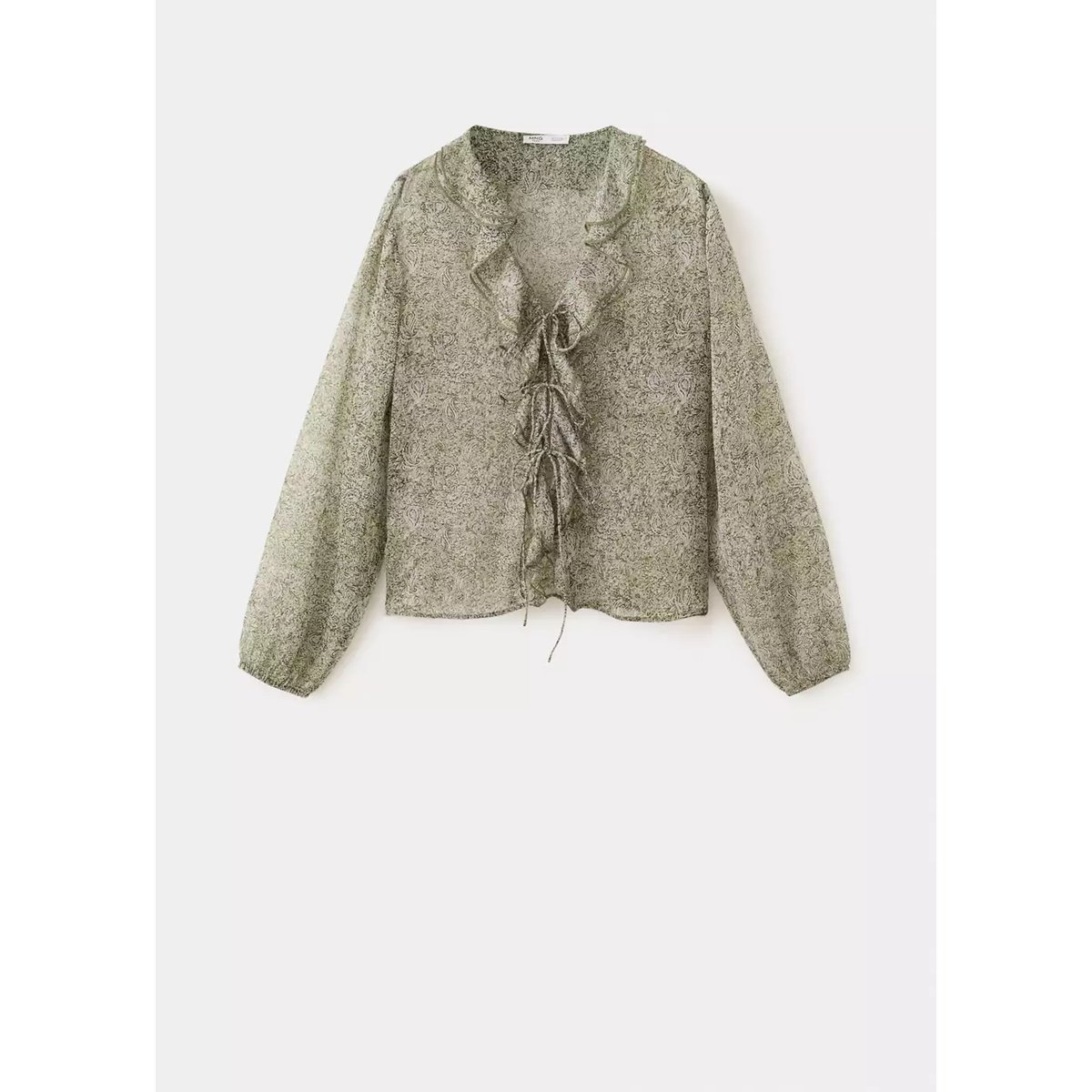 Blouse imprimée à volants vert, MANGO TEEN