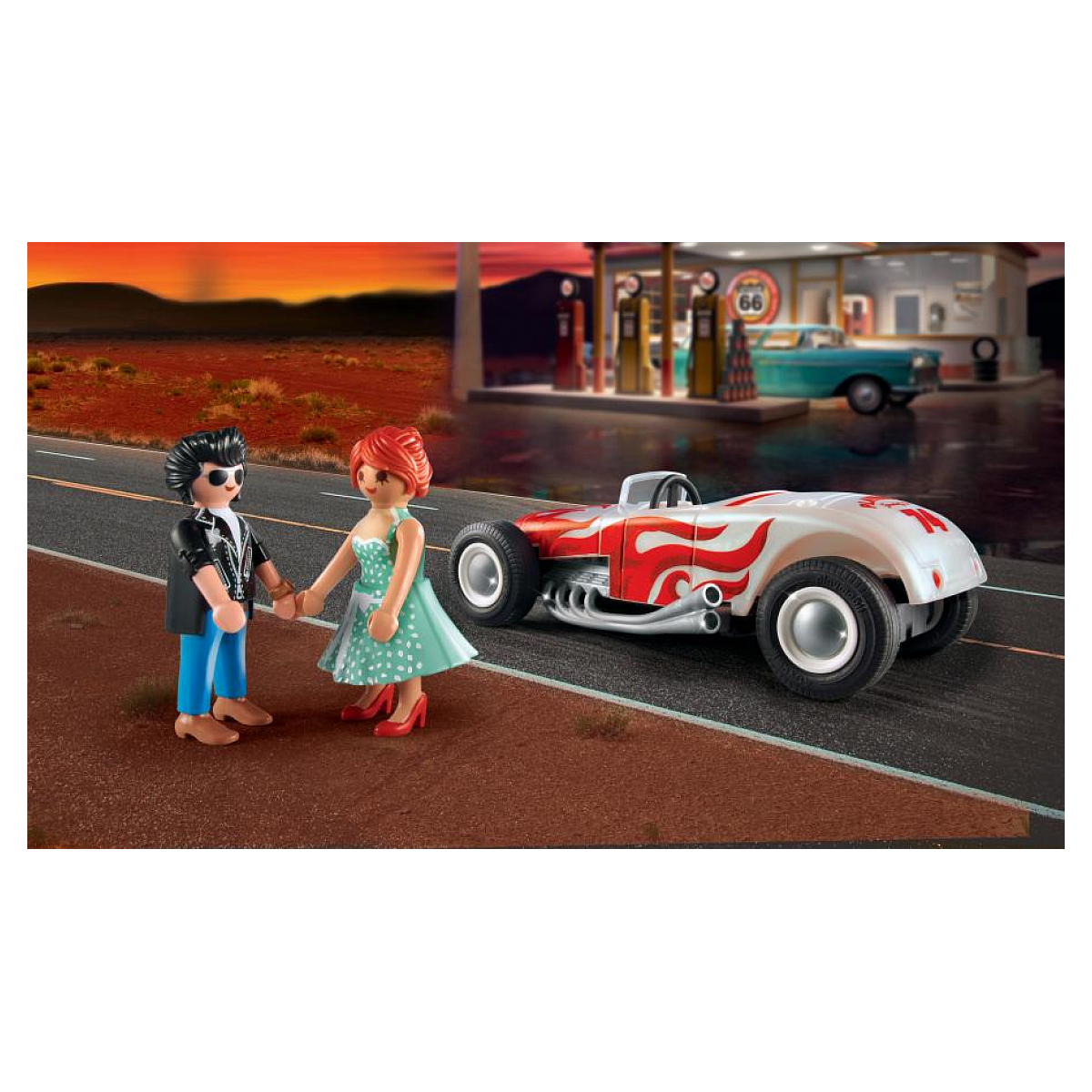 71078 Voiture vintage couple multicolore, PLAYMOBIL