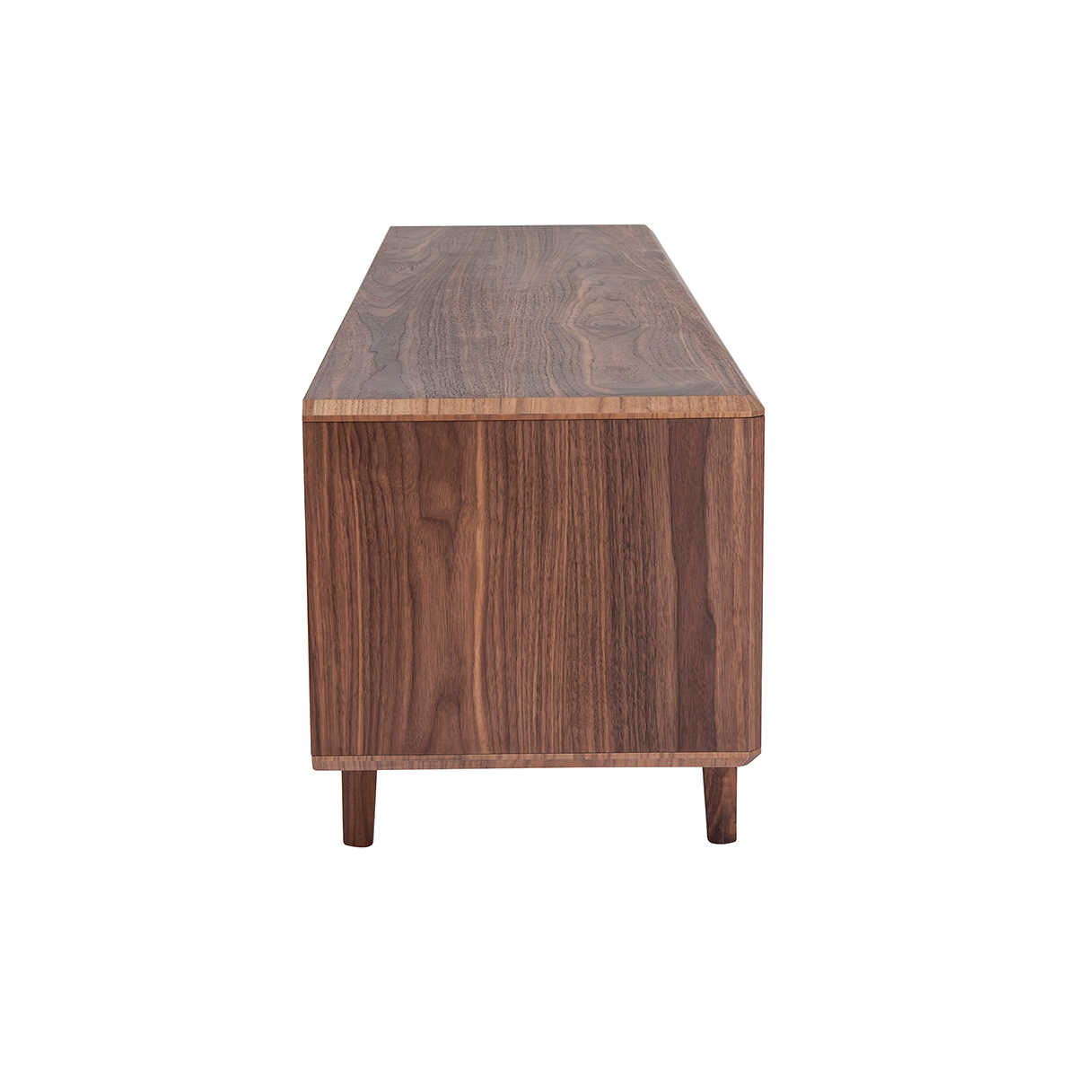 Meuble TV en bois foncé noyer 1 porte 2 tiroirs L180 cm SUVA noyer, MILIBOO