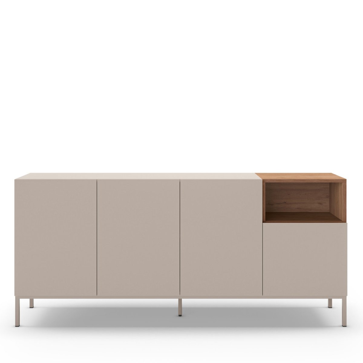 Buffet 4 portes en bois et métal L180cm- QUENOR beige, DRAWER