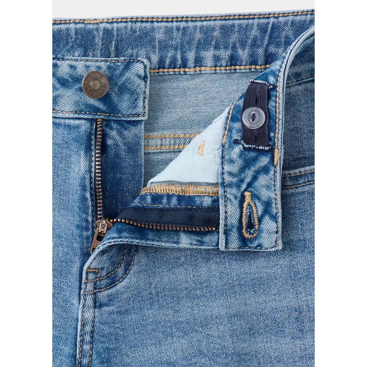 Jean slim fit en coton bleu moyen, MANGO KIDS