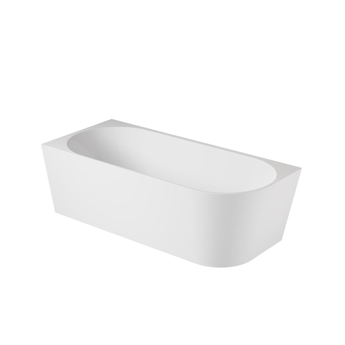 Baignoire 150cm Semi-Îlot Gauche MILO  - Pack Complet Acrylique Blanc couleur unique, MOB IN