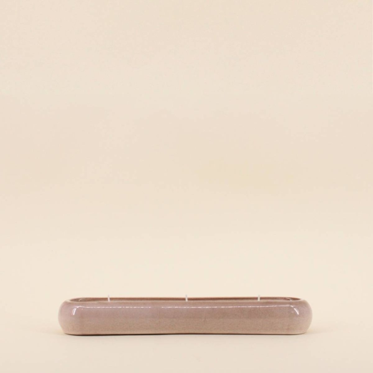 Bougie parfumée allongée en céramique beige 31cm beige, ORNAMI