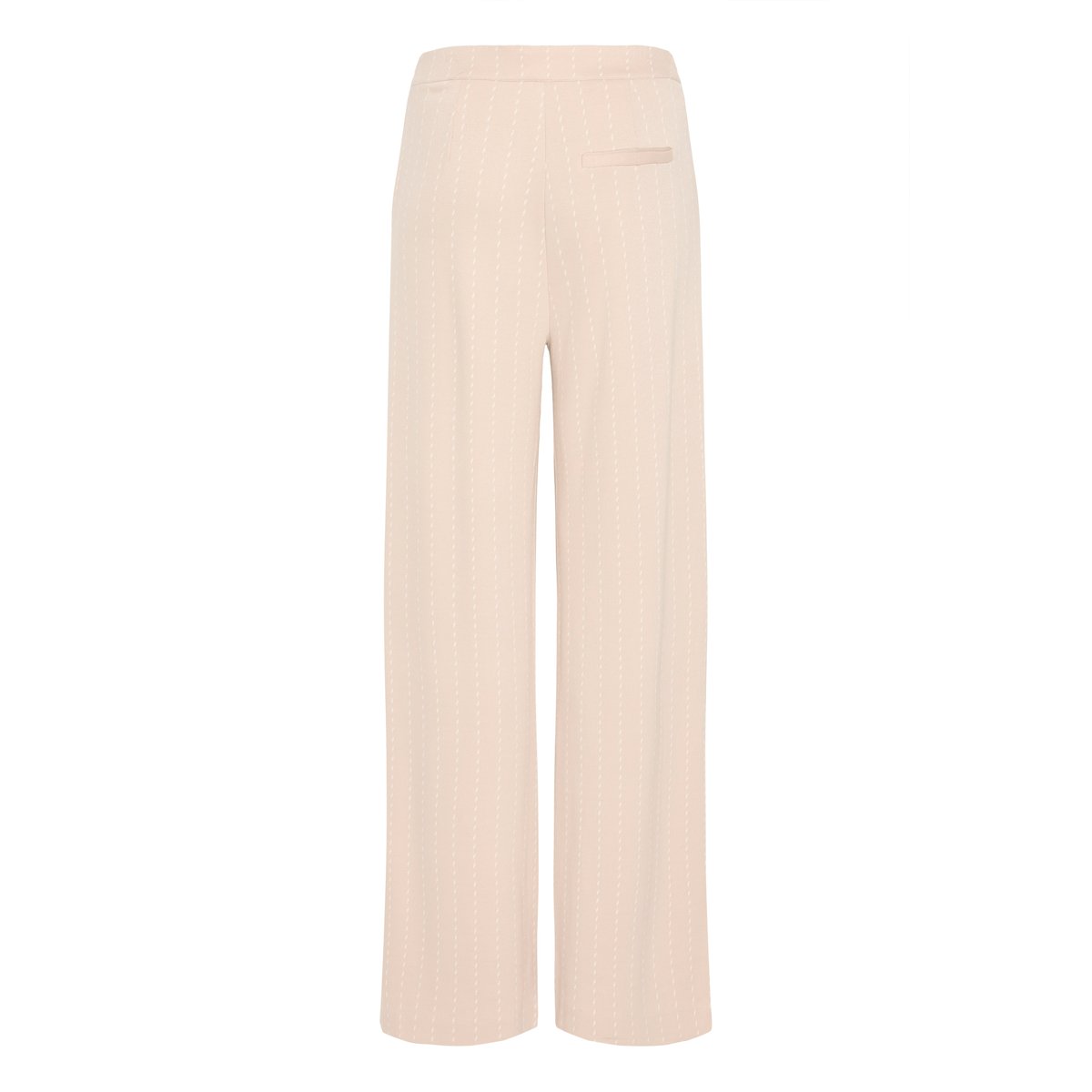 Pantalon jambes larges, taille haute beige doeskin, ICHI