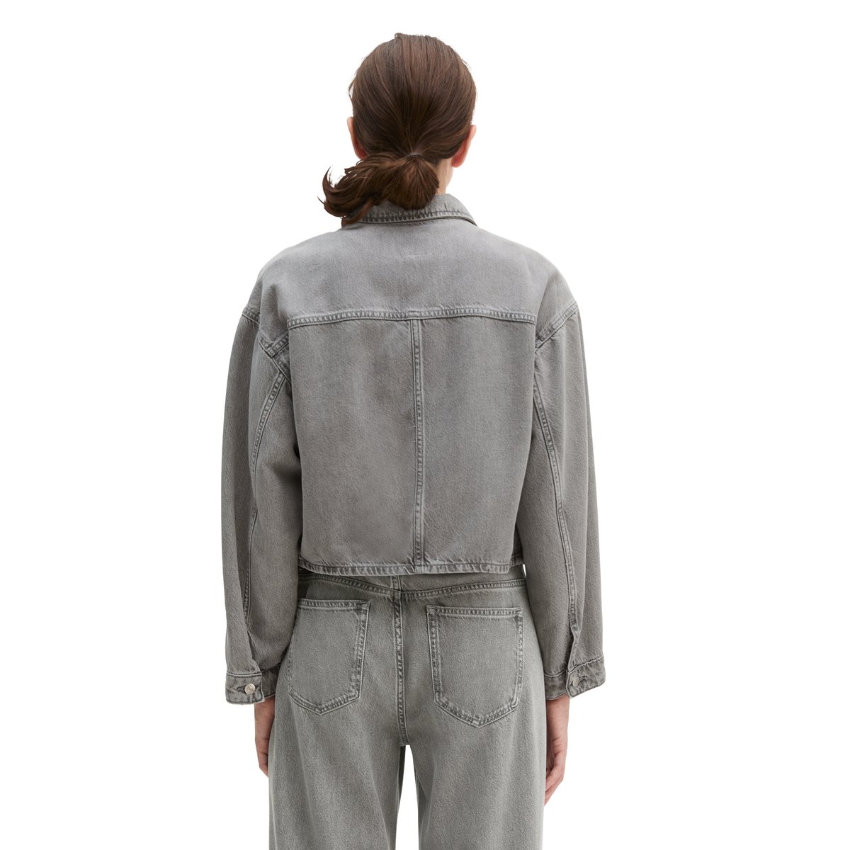 Veste en jean relaxed en mélange de lyocell et de coton bio gris clair, MARC O'POLO