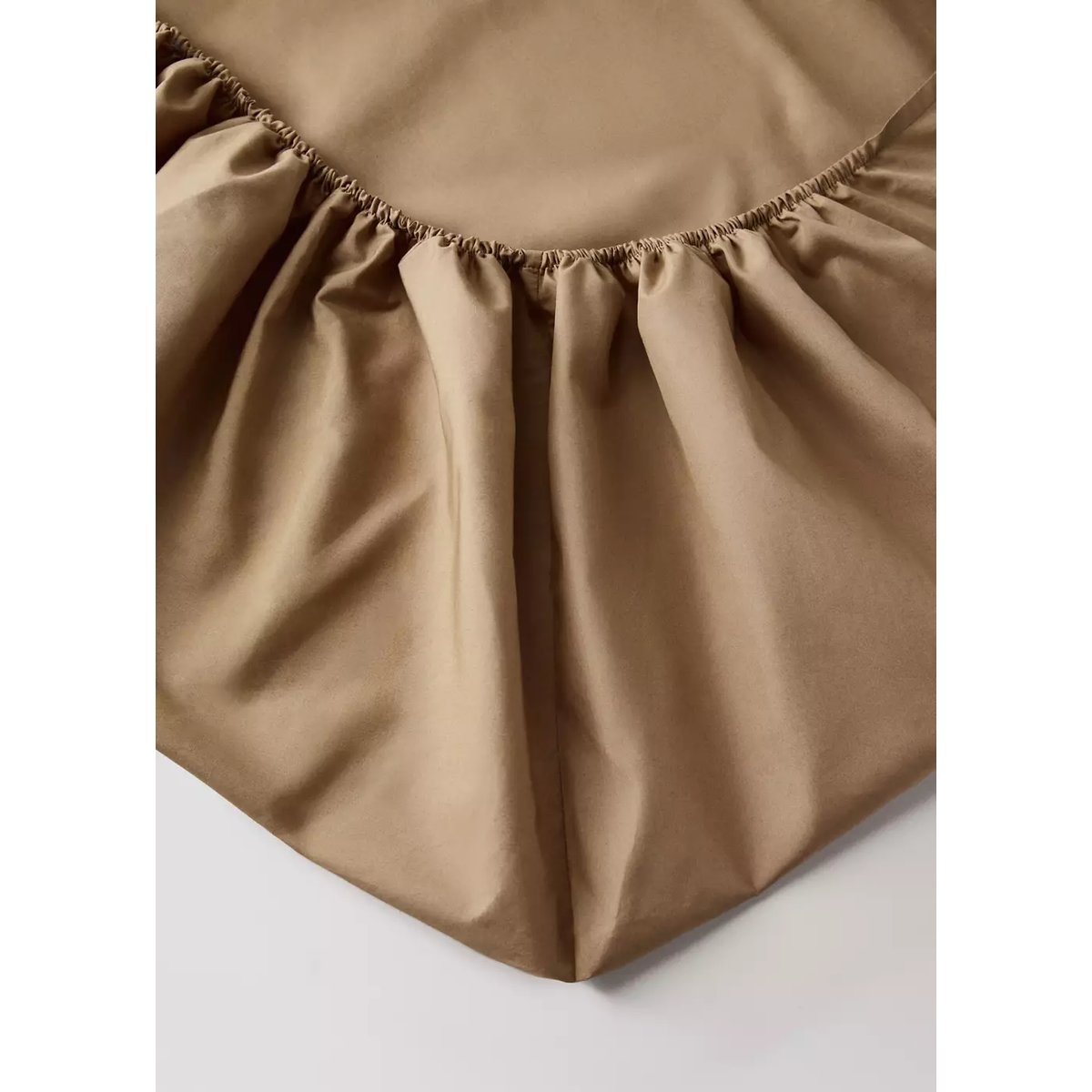 Drap-housse percale de coton 300 fils lit 150 cm tabac, MANGO HOME