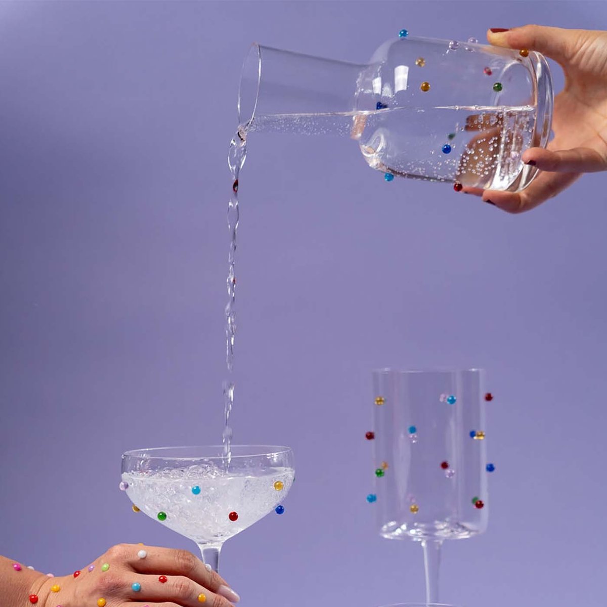 Carafe en verre, PARTY DOTS transparent, KARE DESIGN