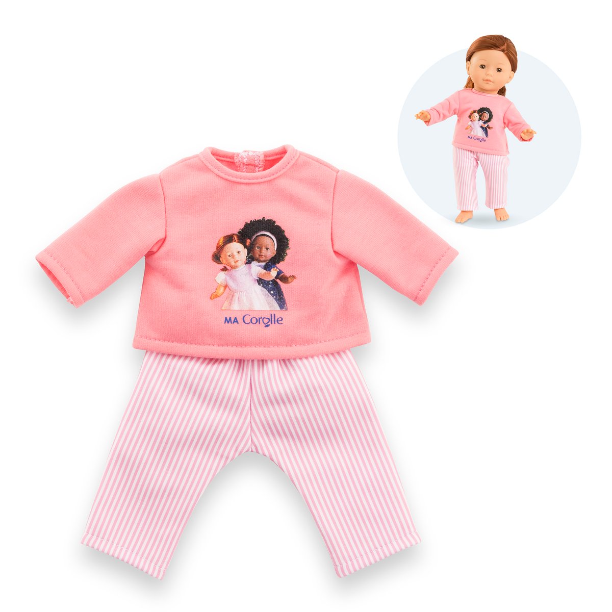 Pyjama Rose 2 pièces pour poupée ma Corolle couleur unique, COROLLE
