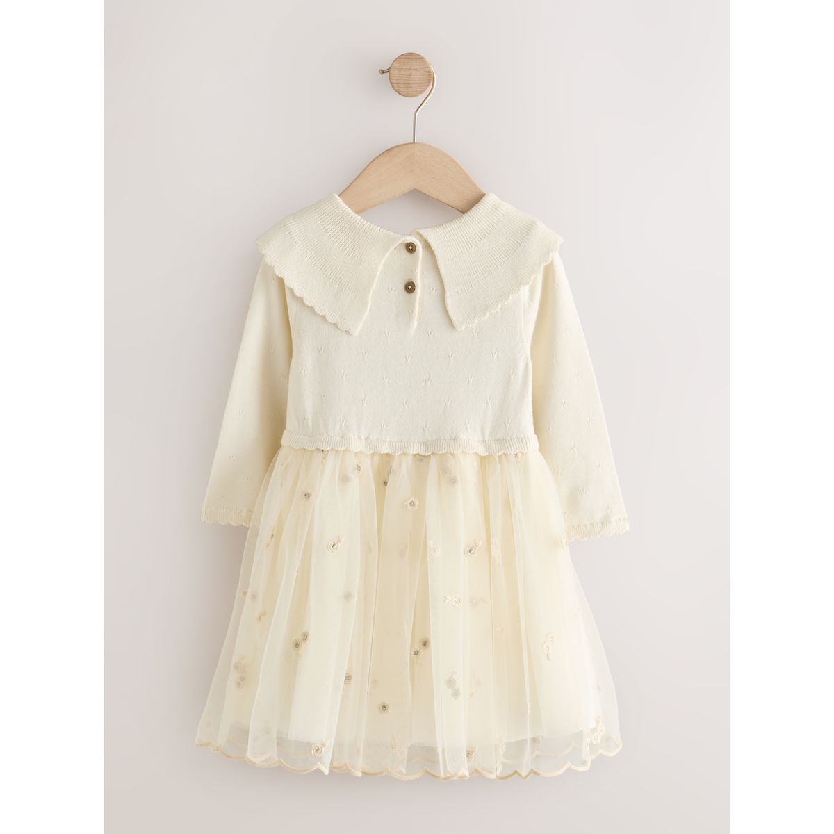 Robe grandes occasions avec nœud au col écru, NEXT
