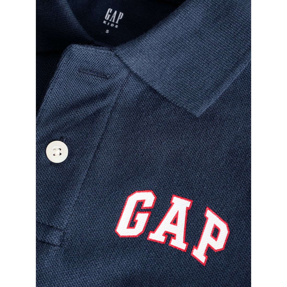 Polo en piqué avec logo bleu marine, NEXT