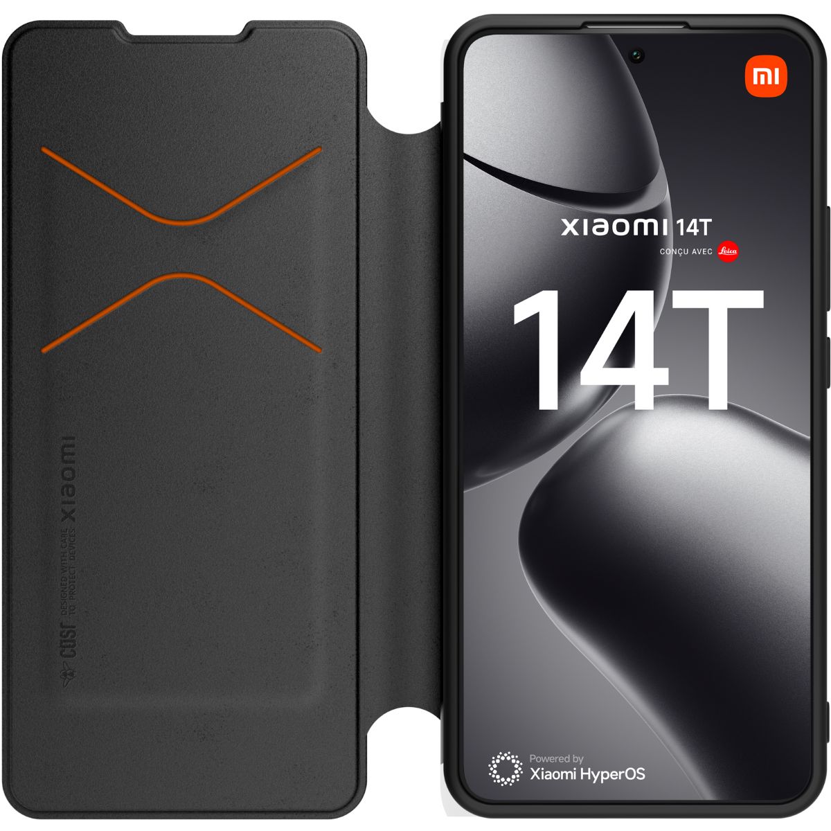 Etui avec cordon Xiaomi 14T premium Noir couleur unique, MADE FOR XIAOMI