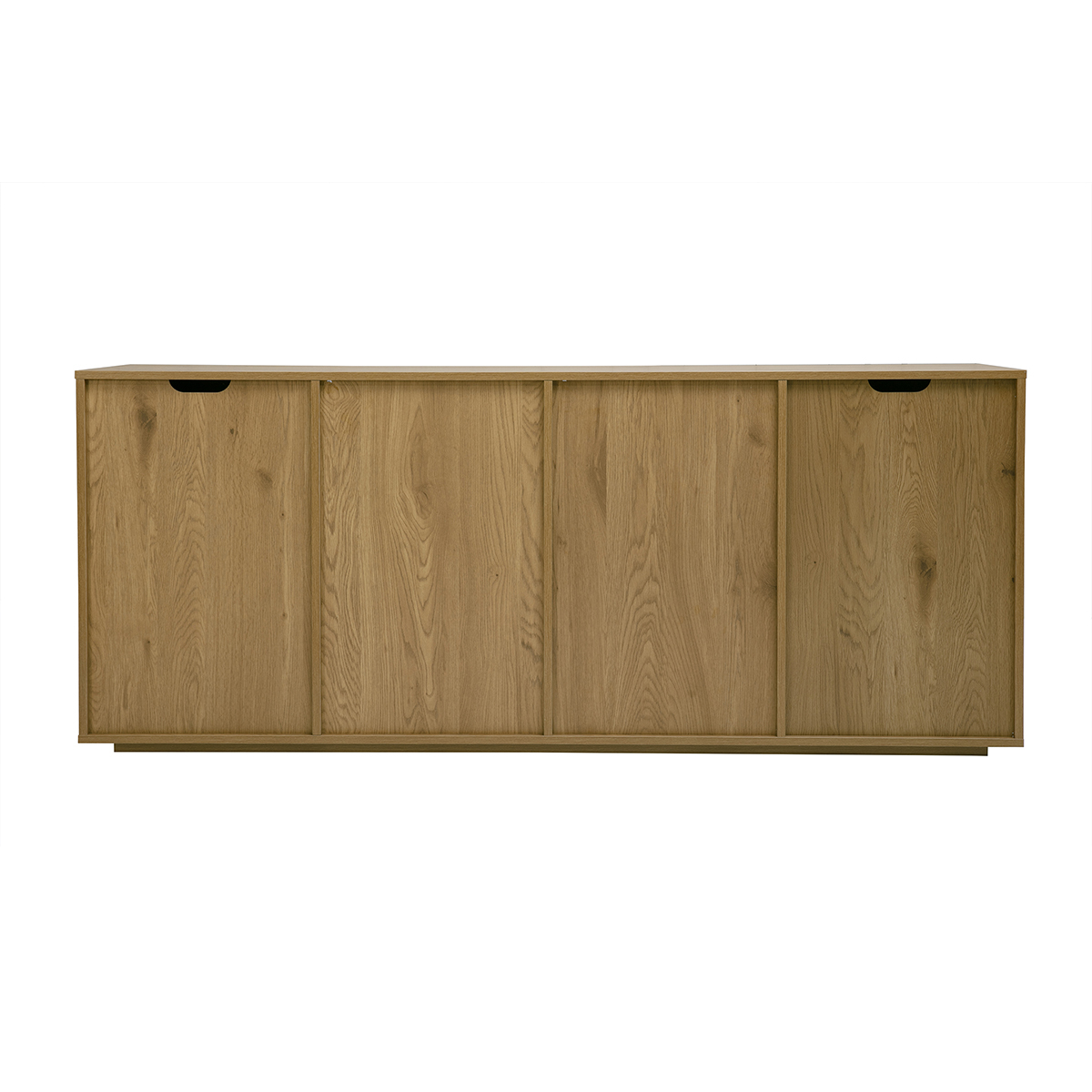 Buffet finition bois foncé noyer 4 portes L180 cm LOTHAIRE chêne clair, MILIBOO